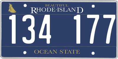 RI license plate 134177