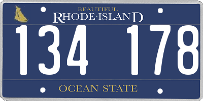 RI license plate 134178