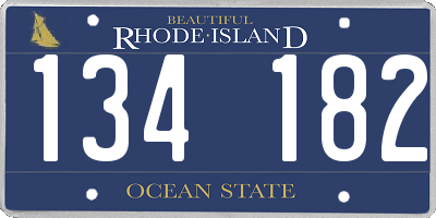 RI license plate 134182