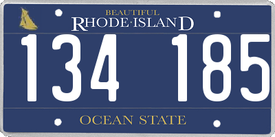 RI license plate 134185