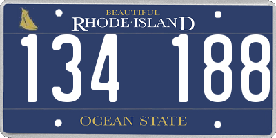 RI license plate 134188