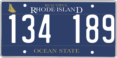 RI license plate 134189