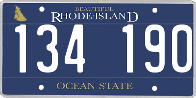 RI license plate 134190