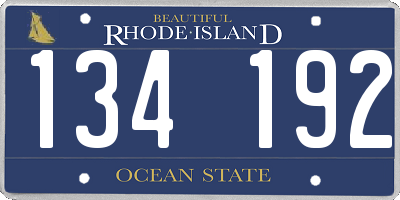 RI license plate 134192