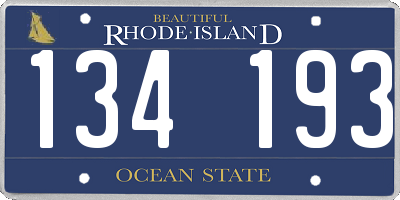 RI license plate 134193