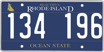 RI license plate 134196