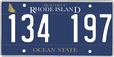 RI license plate 134197