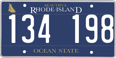 RI license plate 134198