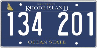 RI license plate 134201