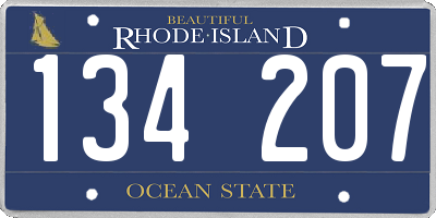 RI license plate 134207