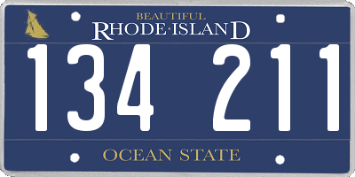 RI license plate 134211