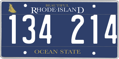 RI license plate 134214