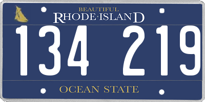 RI license plate 134219