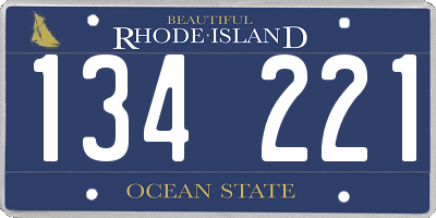 RI license plate 134221