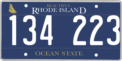 RI license plate 134223