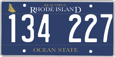 RI license plate 134227