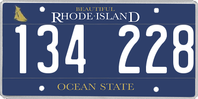 RI license plate 134228