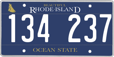 RI license plate 134237