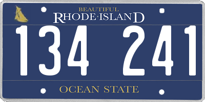 RI license plate 134241