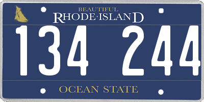 RI license plate 134244