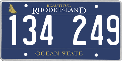 RI license plate 134249