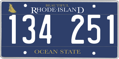RI license plate 134251