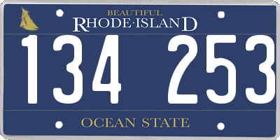 RI license plate 134253