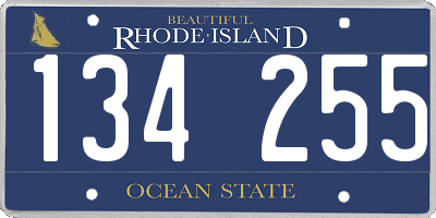 RI license plate 134255