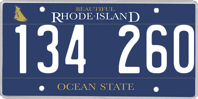 RI license plate 134260