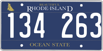 RI license plate 134263