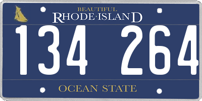 RI license plate 134264