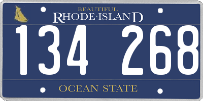 RI license plate 134268