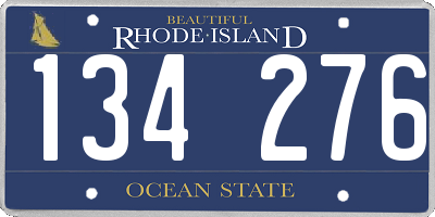 RI license plate 134276