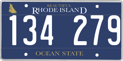 RI license plate 134279