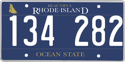 RI license plate 134282
