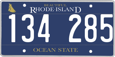 RI license plate 134285