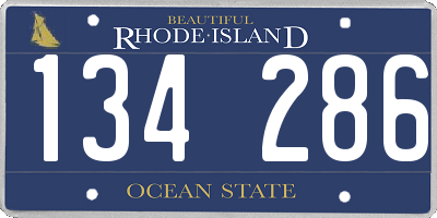 RI license plate 134286