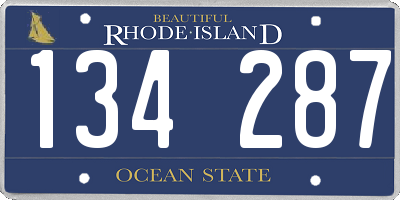 RI license plate 134287