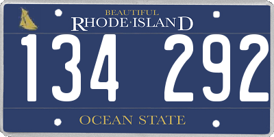 RI license plate 134292