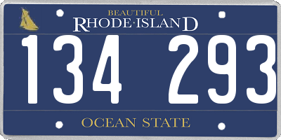 RI license plate 134293