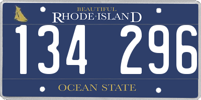 RI license plate 134296