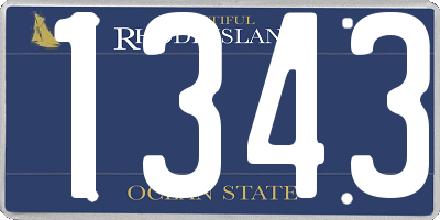 RI license plate 1343