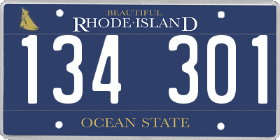 RI license plate 134301