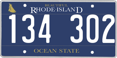 RI license plate 134302