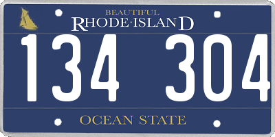 RI license plate 134304