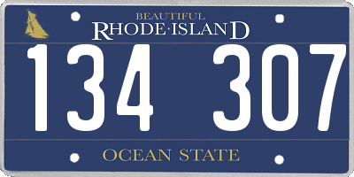 RI license plate 134307