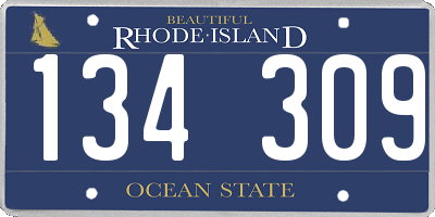 RI license plate 134309