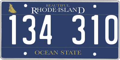 RI license plate 134310