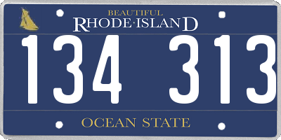 RI license plate 134313