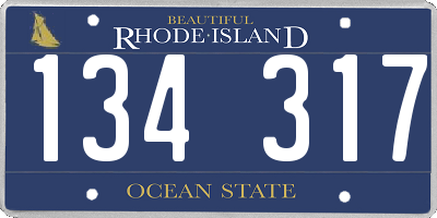 RI license plate 134317